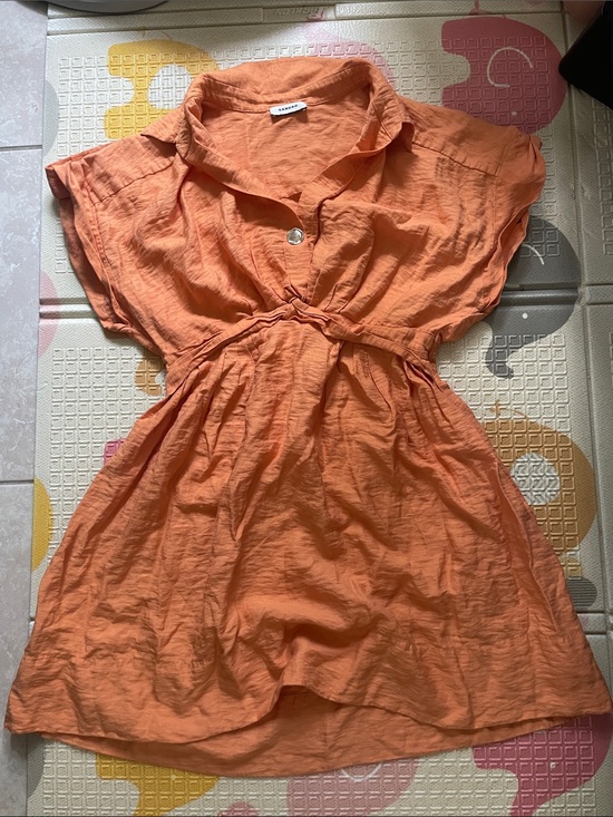 Sandro Dresses & Skirts - Sandro- Button-Front Orange Short Sleeve Dress